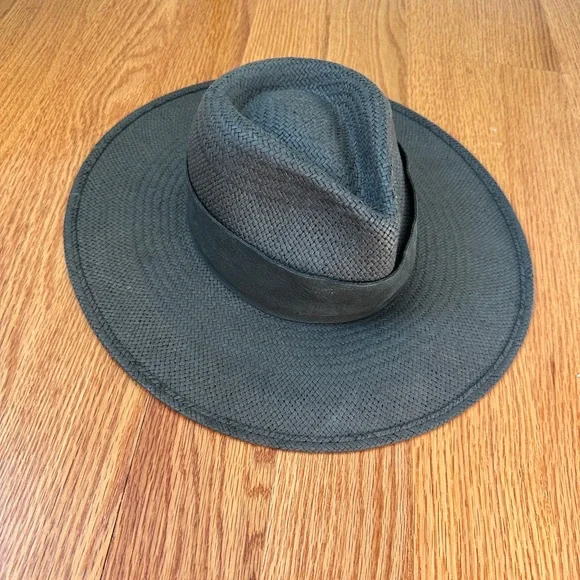 Janessa Leone Rose straw fedora - black - Picture 2 of 11